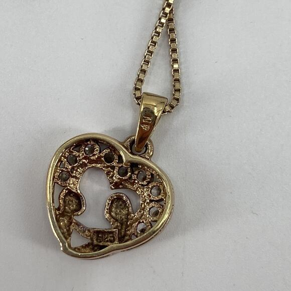 Sterling silver gold plated mother and child pendant necklace - Picture 2 of 4